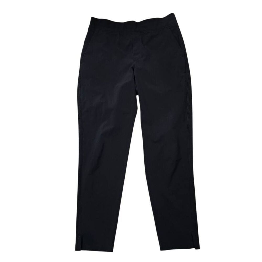 Athleta Brooklyn Ankle Pants Women's 4 Black Slash Pockets Pull On Chic Preppy‎